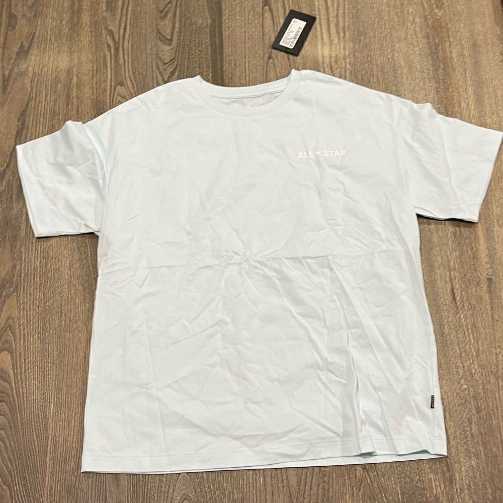 NWT Converse All Star Oversized T-Shirt Crewneck Short Sleeve Aqua Mist Medium